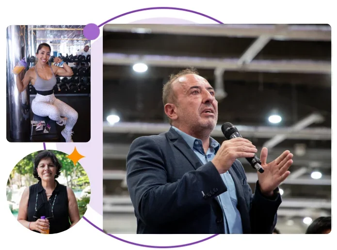 Varios emprendedores OMNILIFE dando sus testimonios